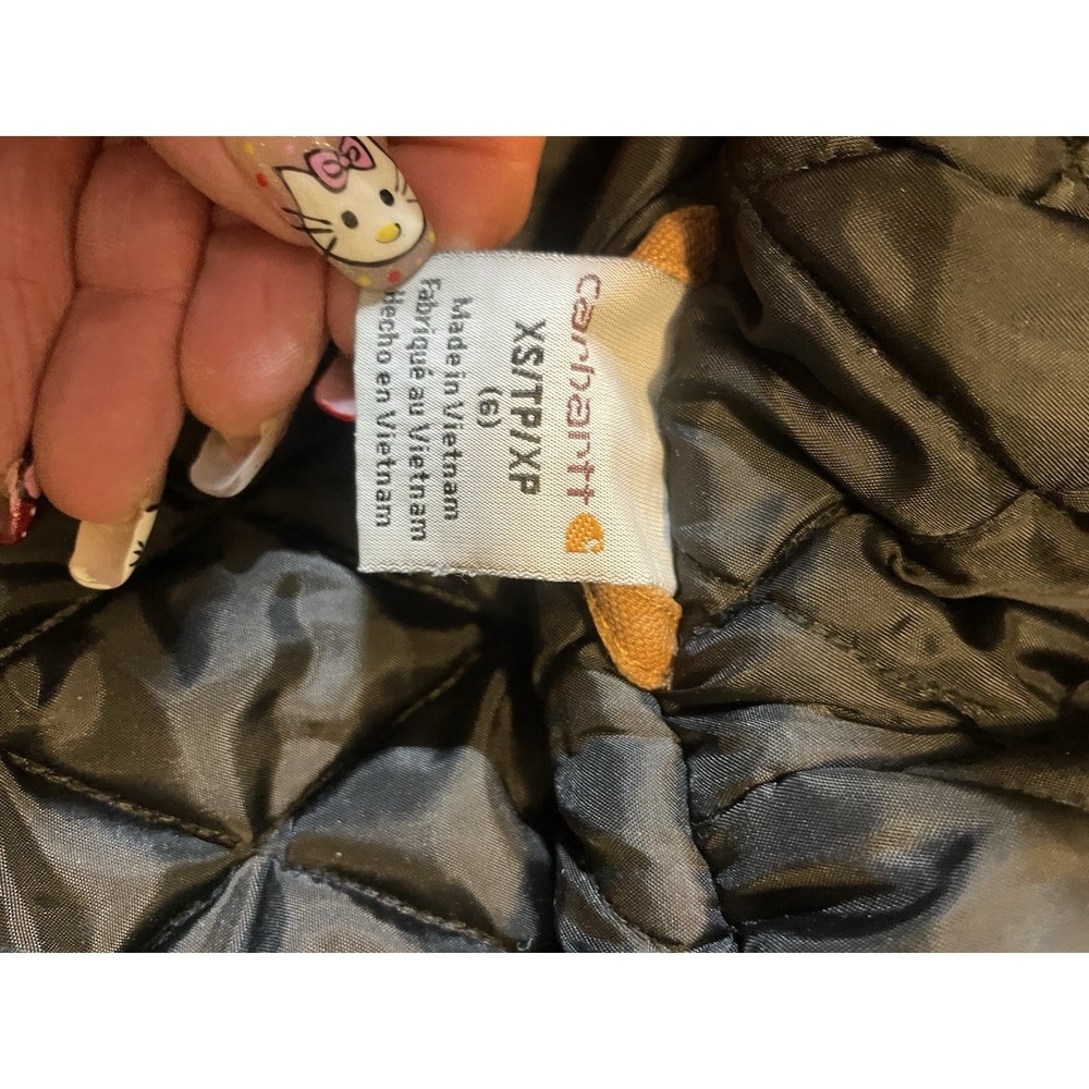 Carhartt Jacket Hooded Quilt Lined Canvas Work Wear Kids Youth XS - Picture 16 of 16
